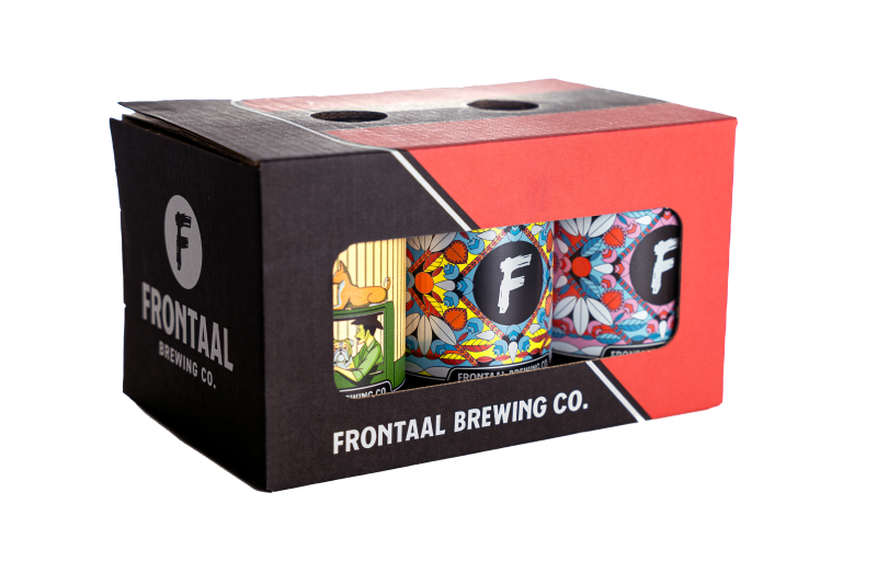 GIftpack Frontaal Brewing Company 6-pack bierpakket met glas